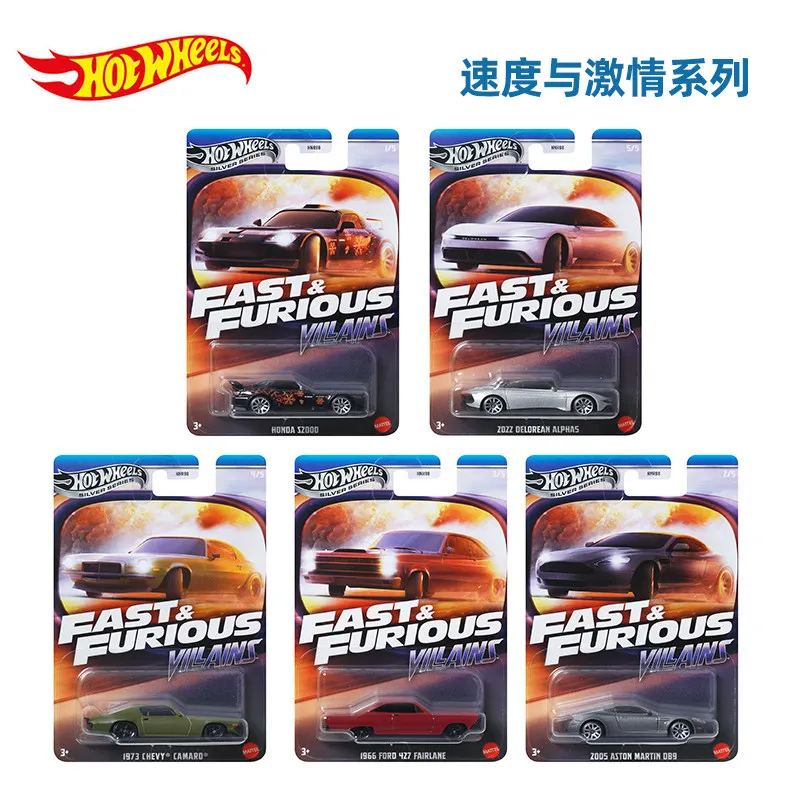 Hot Wheels - Colección de Autos a Escala de la Serie Rápidos y Furiosos, Delorean Alphas 2022, Aston Martin D89 2005, Juguetes para Niños, Modelo de Auto a Escala 1/64