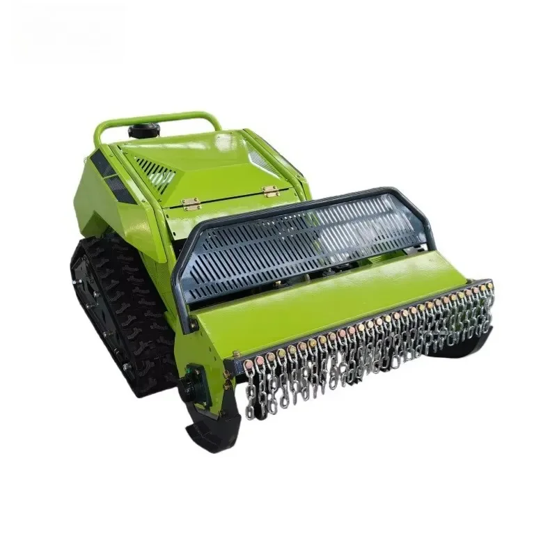 Intelligent Wireless 5 5L Fuel Tank Remote Control Tracked Mower With Overload Protection for Orchard Floor Management