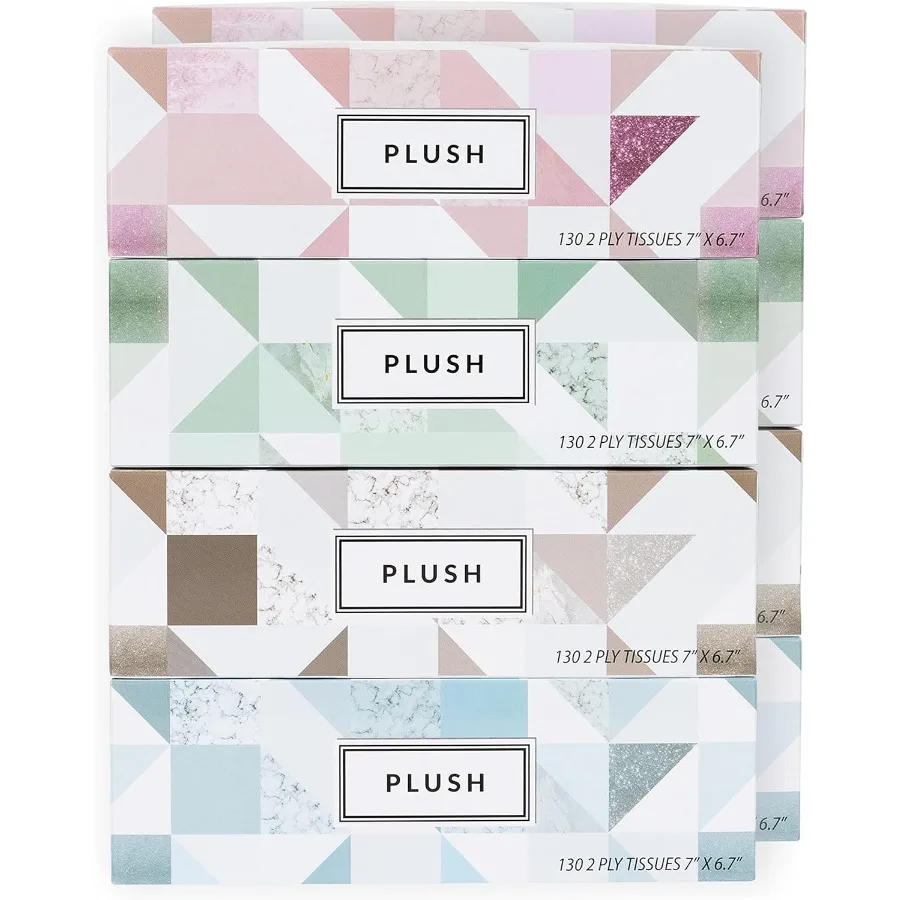 ぬいぐるみのようなふわふわティッシュ 1箱130枚入り サイズ7×6.9インチ 2枚重ね 柔らかく滑らか バスルーム オフィス 店舗 学校 家庭 キッチン 車などどこでも使える