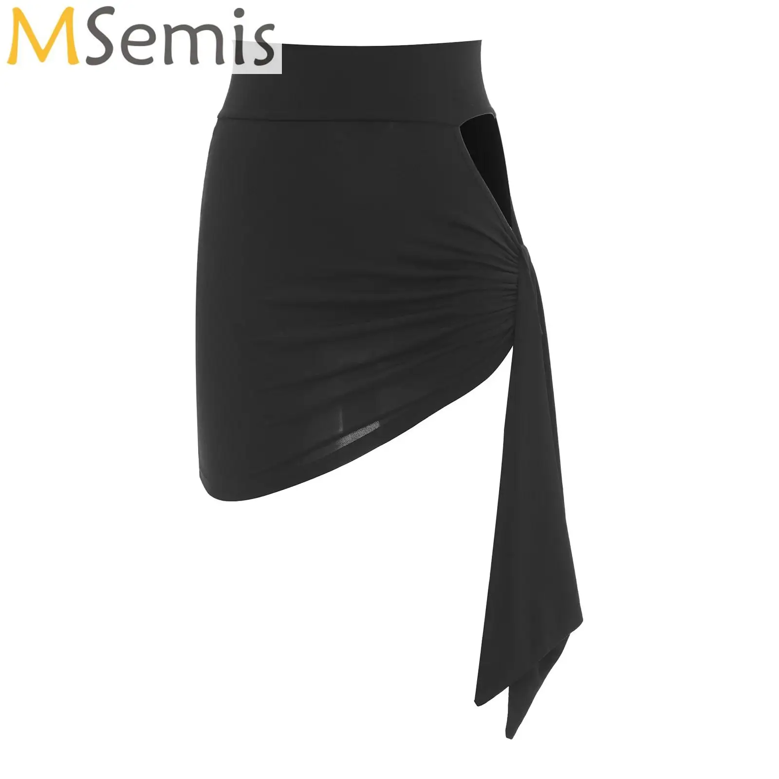 

Women Latin Dance Skirt One Piece Ballroom Rumba High Waist Dancewear Adult Female Training Performance Costume For Ladies