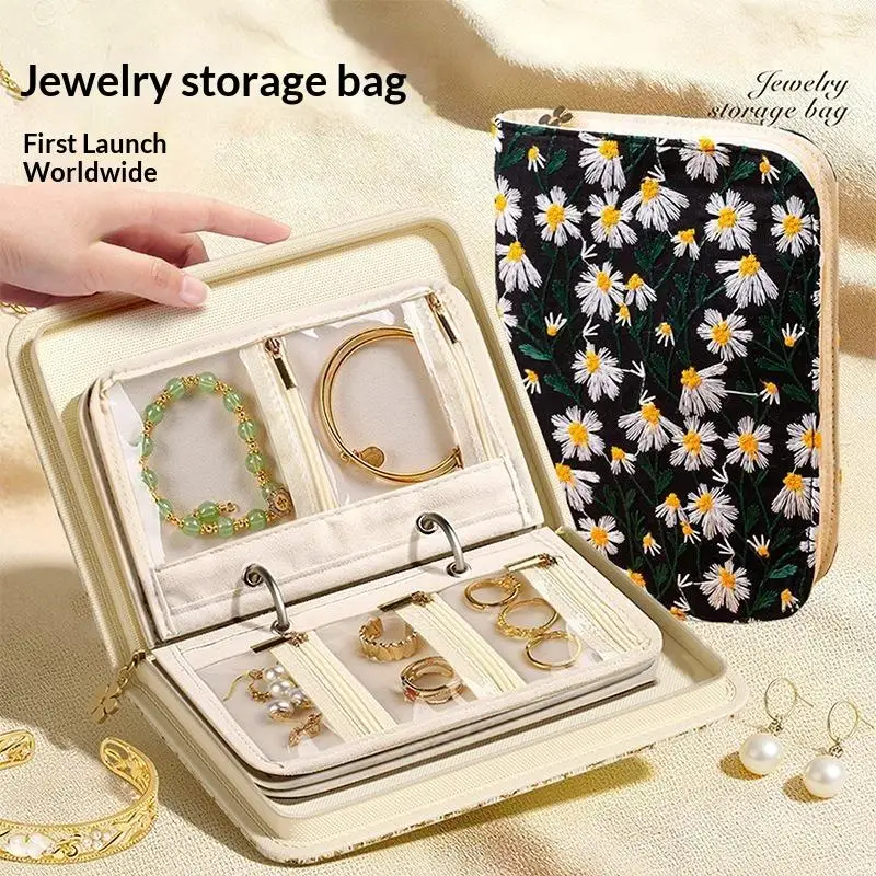 Transparentes Schmuckaufbewahrungsbuch mit Reißverschluss, Klarsichttaschen, Schmuckverpackungsbox, Luxus-Aufbewahrungstasche für Zuhause und Reisen – Detail 9