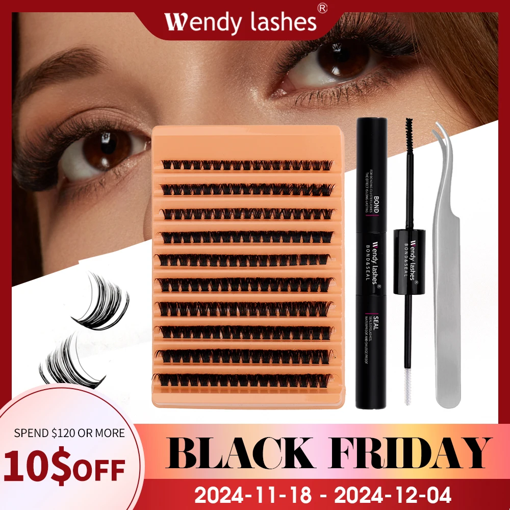 Wendy Lashes Lash Extension Kit Clusters Lash Bond and Seal Makeup tools DIY for gluing Lashes Gluing Glue Accessories