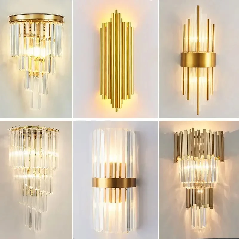 

Crystal New Indoor Decorative Modern LED Wall Lamps For Bedroom Bedside Living Study Room Corridor Aisle Home Lights Lighting