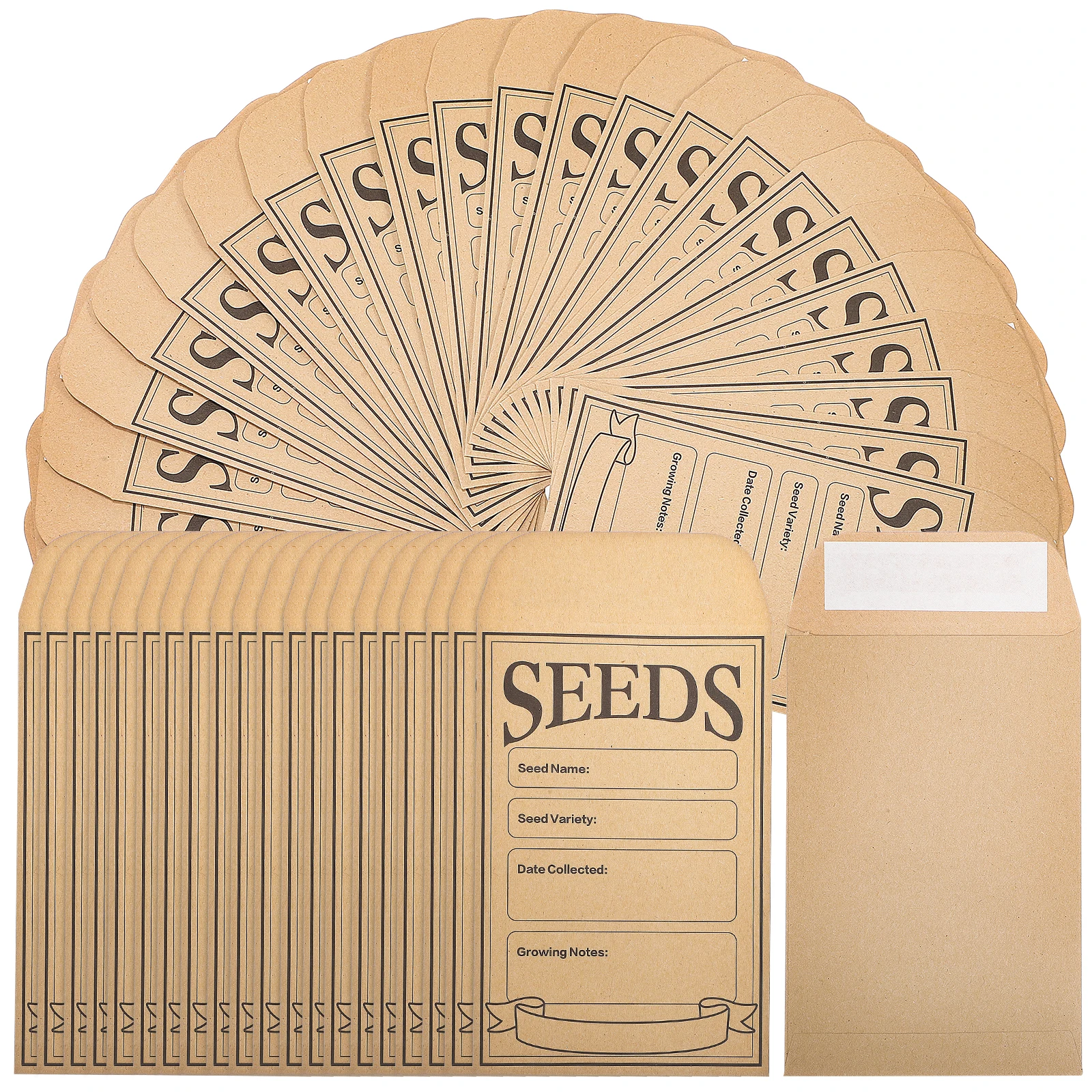 

200Pcs Kraft Paper Envelopes Thick Mini Brown Self Adhesive Storage Bags Small Money Cash Packaging Envelops Small Envelopes