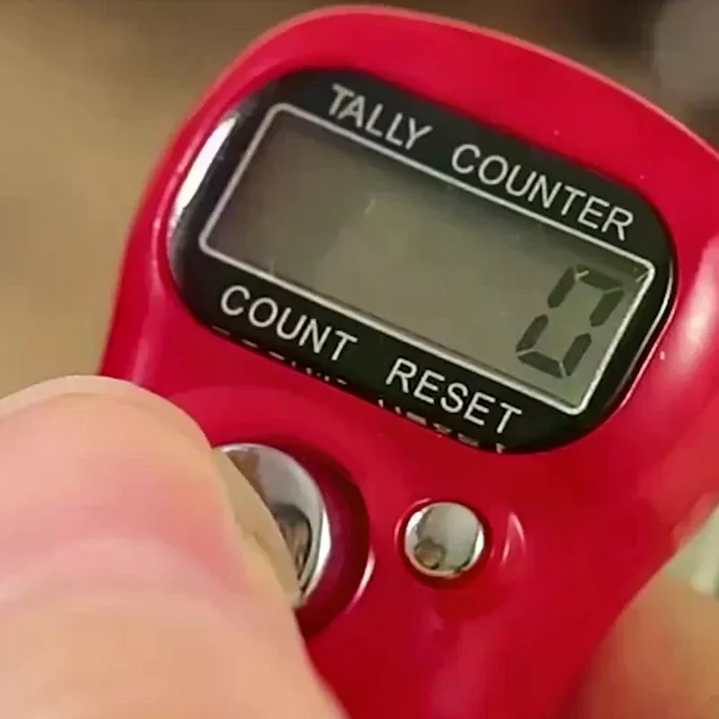 1pcs Finger Counter Ring 5 Digital LED Electronic Handheld Tally Counter Clicker Counter With Islamic Tasbih Bead