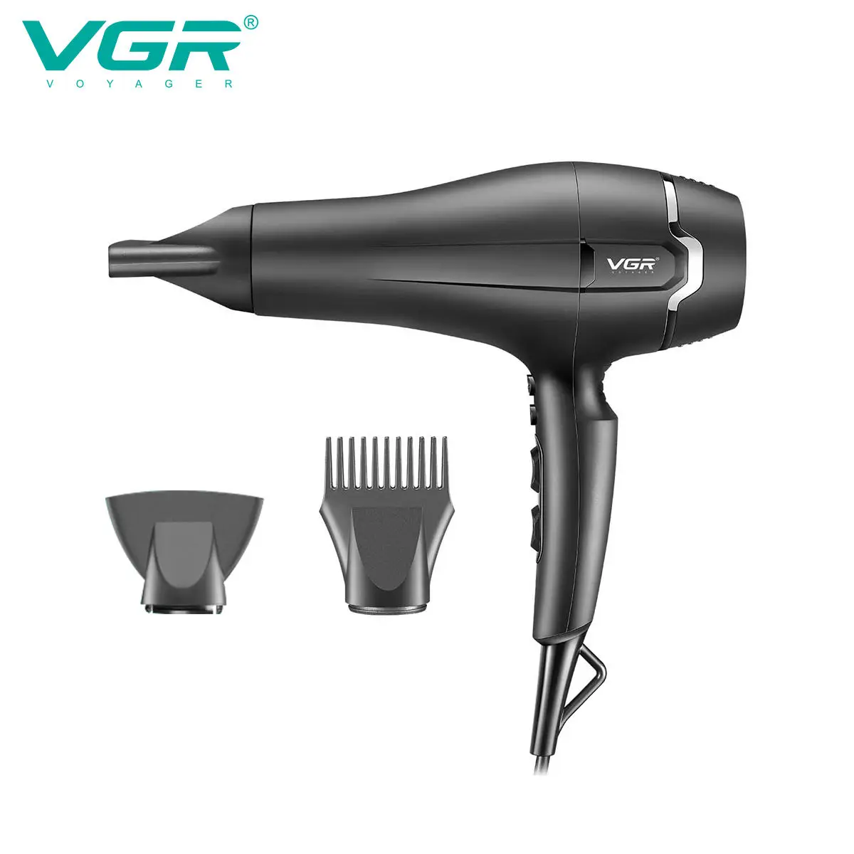 مجفف شعر منزلي VGR V-450 مع طاقة عالية وتحكم متعدد التروس لفوهة توزيع الهواء البارد والساخن للشعر د