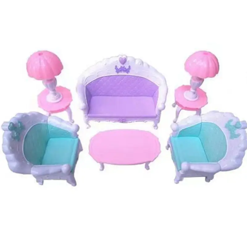 Doll Furniture Living Room TV Chair Sofa Home Theater Cabinet Accessories Kids Toys Pretend Play Mini 1/12 Dollhouse For Barbie