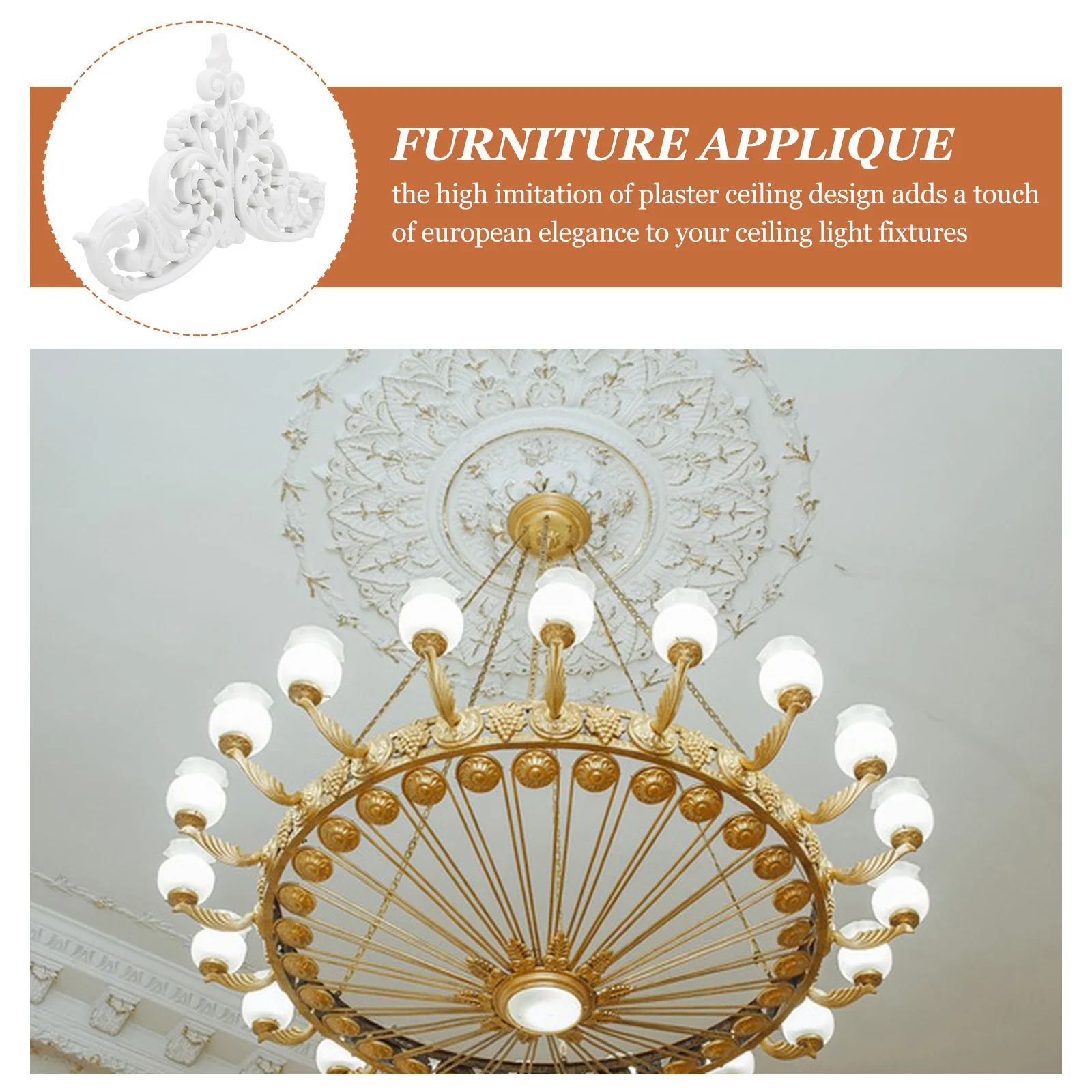 

Sturdy European Style Ceiling Medallion Decorative Applique For Light Fixtures Wall Door Cabinet Unpainted Craft Project Durable