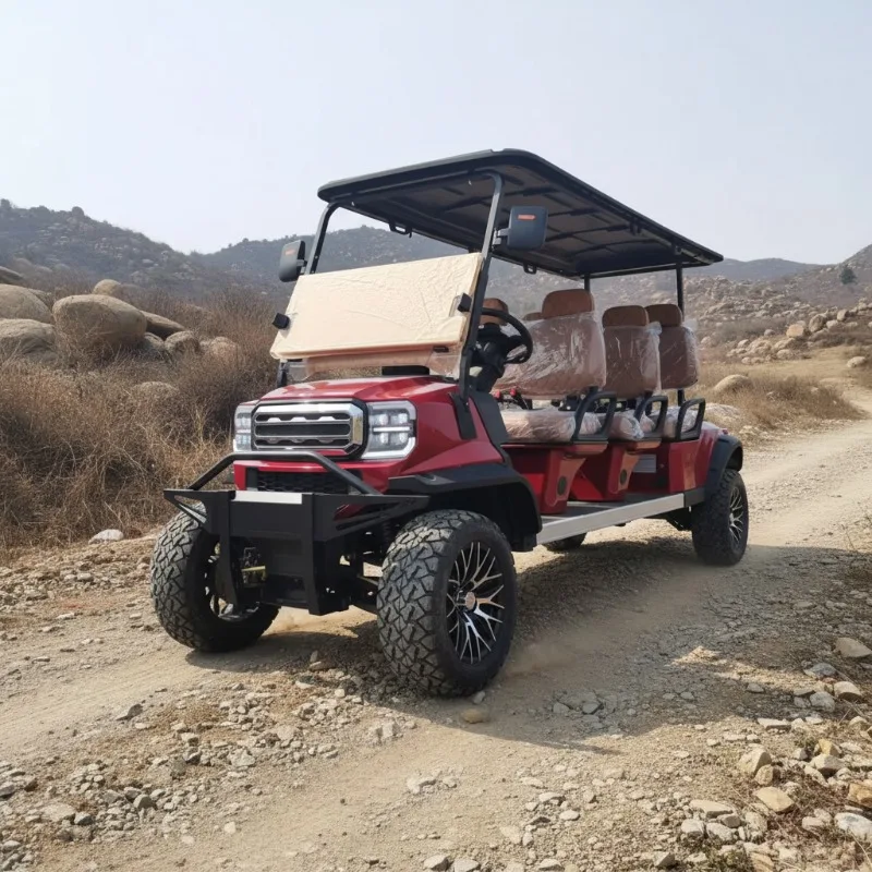 Airo 6 Seater 48 Volt Lithium Battery Electric Golf Cart Street Legal Custom Side Boxes CE Certified 30-50Km/h