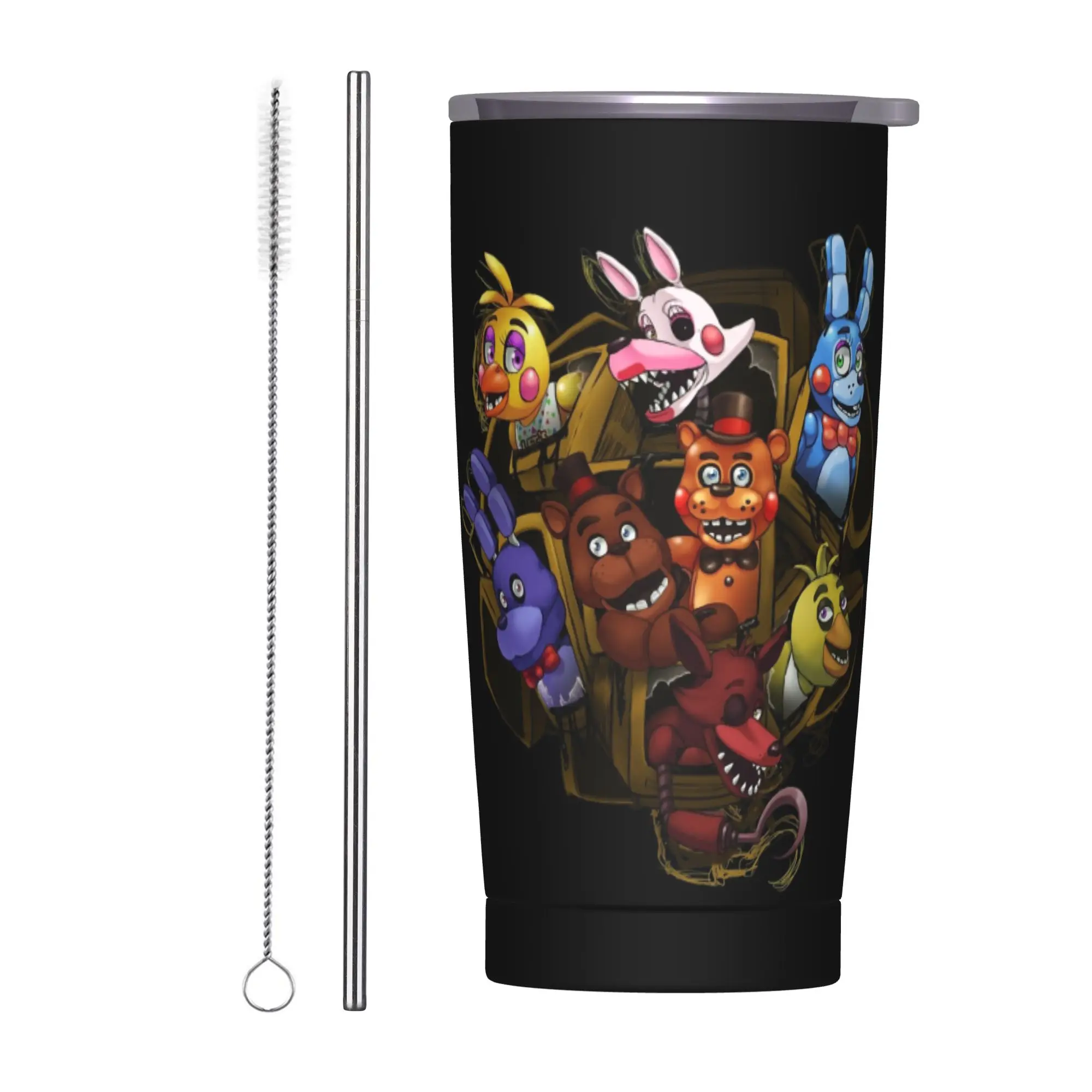 Stainless Steel Tumbler FNAF At Freddys Thermal Cups Portable Cold Drink Car Mugs Travelist Water Bottle