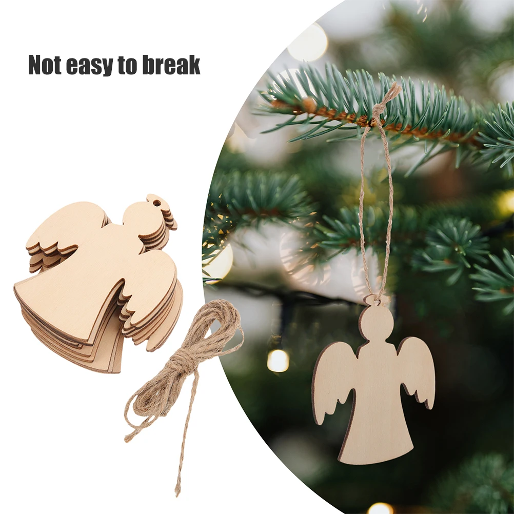 

20Pcs DIY Wooden Angel Shapes Smooth Wood Chips for Handmade Decorations Kids Art Projects Home Holiday Centerpieces Craft