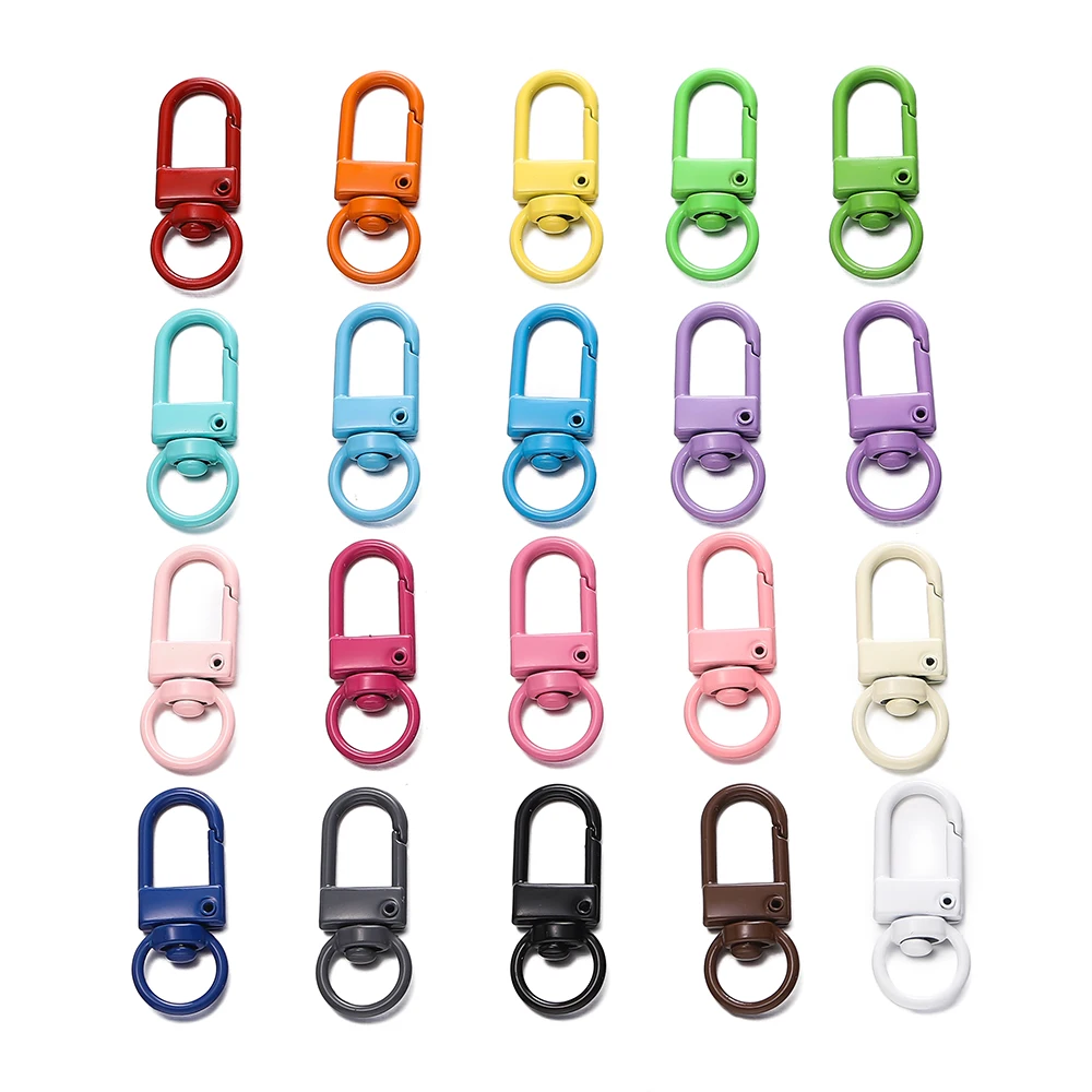 10pcs/Lot High Quality Colorful Alloy Snap Lobster Clasp Hooks Keychain Findings for DIY Key Chain Necklace Bracelet Supplies