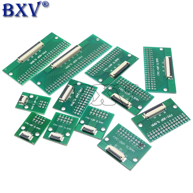 FPC FFC 0.5MM 1.0MM Pitch Conversion Board DIY PCB Board 6P~60P 6 8 10 20 24 26 30 34 40 50 60 P Connector For Cable Transfer