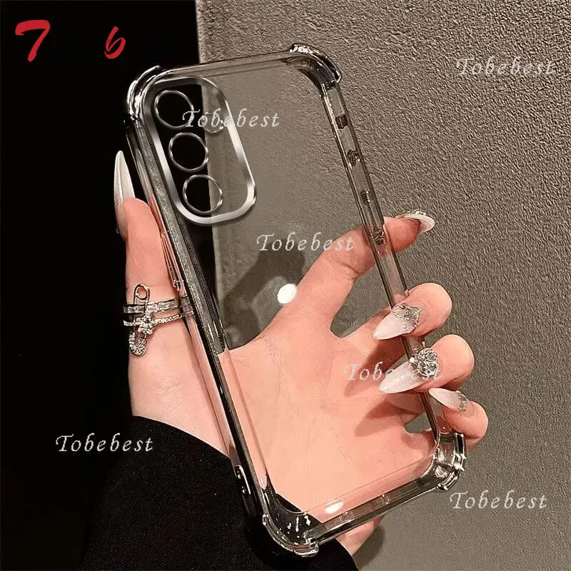 Clear Shockproof Plating Silicone Case For Samsung Galaxy A57 A37 A27 A17 A07 5G Soft Transparent Cover