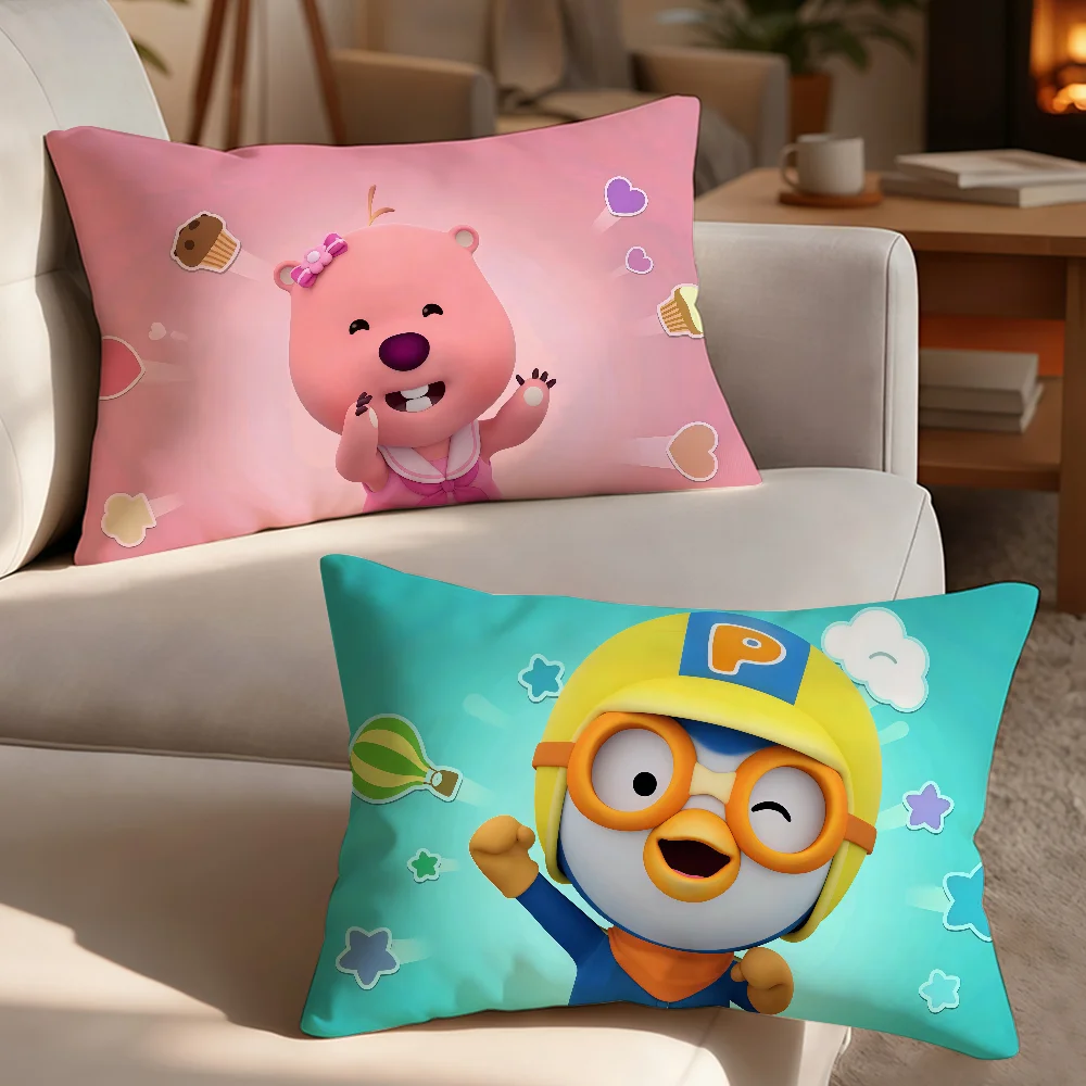 Anime P-pororo-s Pillow Case Suitable For Decorating Homes Bedrooms Children Room Sofas And Other Places