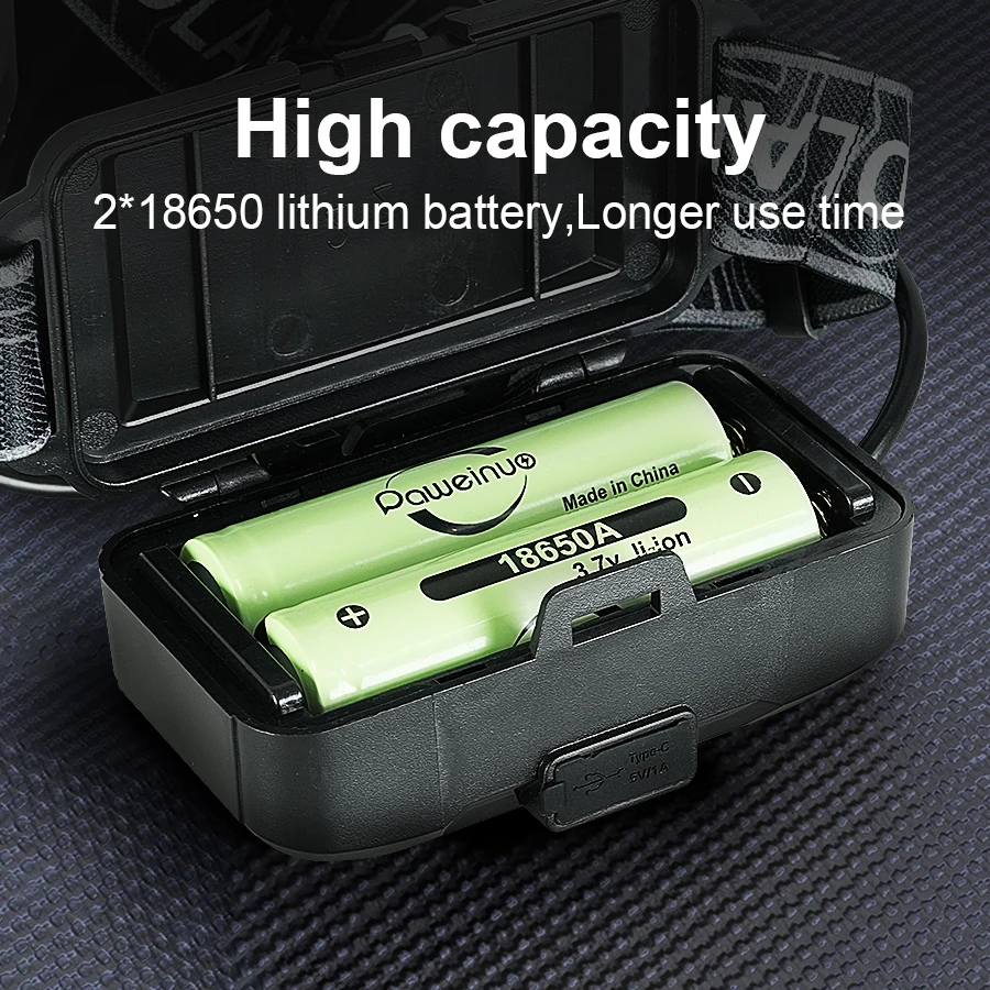 2025 Ultra Strong 2*300W LED LED أصفر+ضوء أبيض سوبر مشرق مستشعر الأمامي المدى طويل المدى صيد الصيد الفانوس