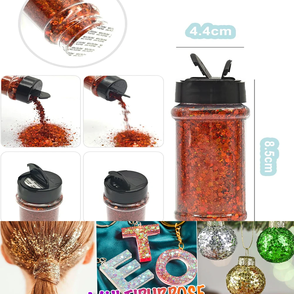 مجموعة 24 زجاجة 1.76 أونصة 50 جرام مسحوق حرفي لامع مكتنز ثلاثي الأبعاد مختلط مكتنزة غرامة مسمار الترتر للأظافر ، ديكور المهرجان #5