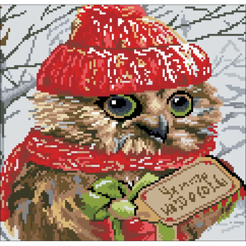 

2025 новый стиль, Рождественская сова, набор для вышивки крестом, сделай сам, животный узор, 11 карат, ткань с принтом, вышивка, DMC, набор для шитья, подарки для рукоделия