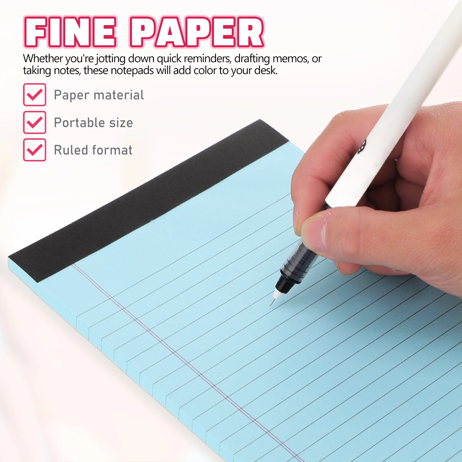 4 pcs Colorful Memo Pads College Ruled Paper Tearable Notetaking Pad For Office School Lightweight Portable Draft Notebook