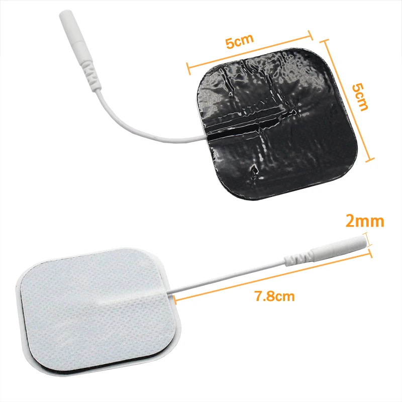 10pcs 2.0mm Plug Electrode Pads Non-woven Silicone Gel Nerve Muscle Stimulator for Acupuncture  Physiotherapy Massager Patch