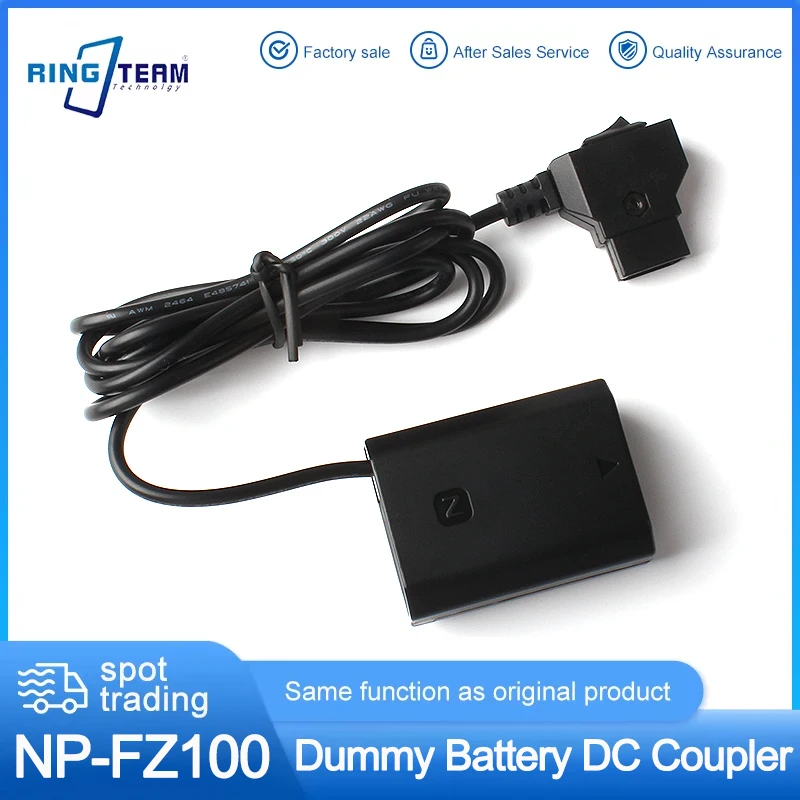 D-TAP to NP-FZ100 Dummy Battery DC Coupler for Sony Alpha 9 ILCE-9 A7 III A7RIII ILCE-7M3 FX3 FX30