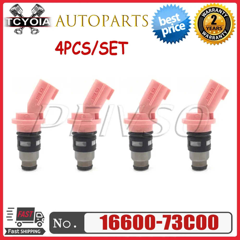 

High quality 4Pcs Fuel Injector 16600-73C00 For Nissan Almera N15 Primera P11 Sunny N14 Y10 1.6L 1660073C00