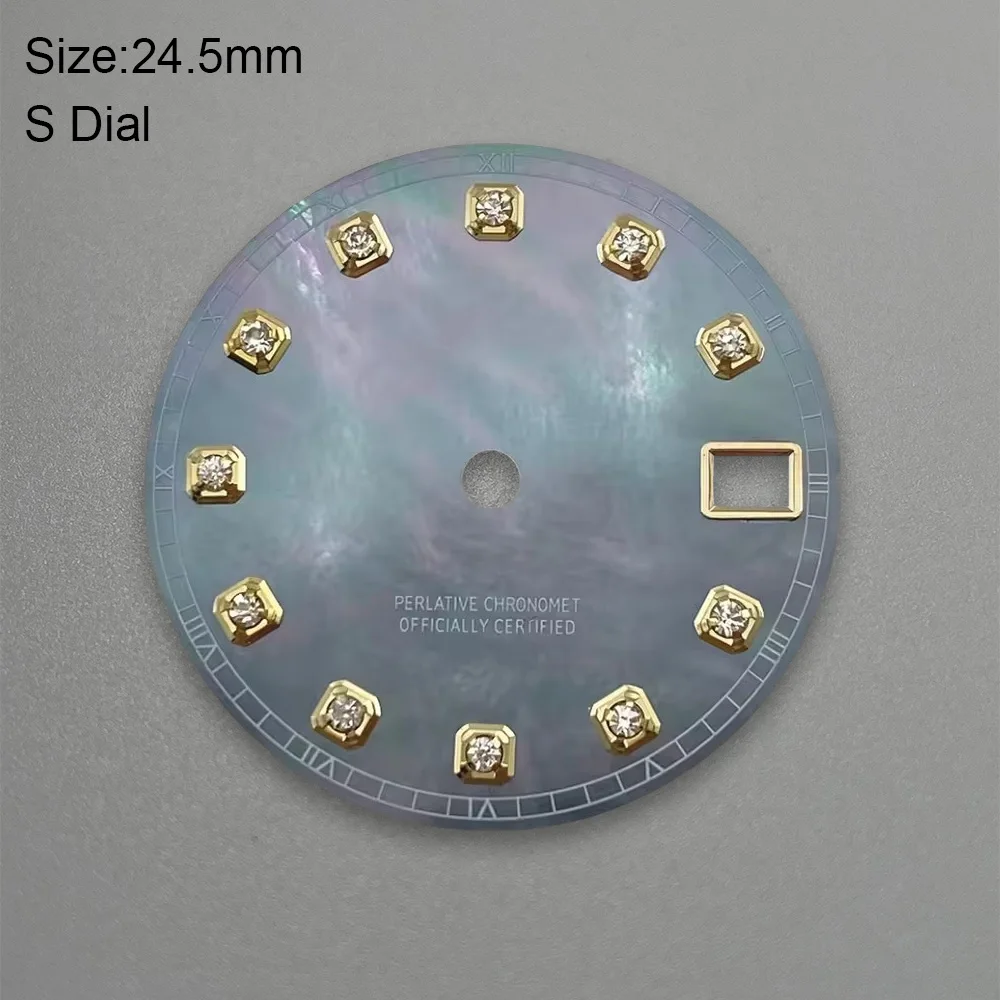 24.5mm S Logo Diamond Shell Dial Fit NH05 Japan Movement High Quality Watch Modification Accessories
