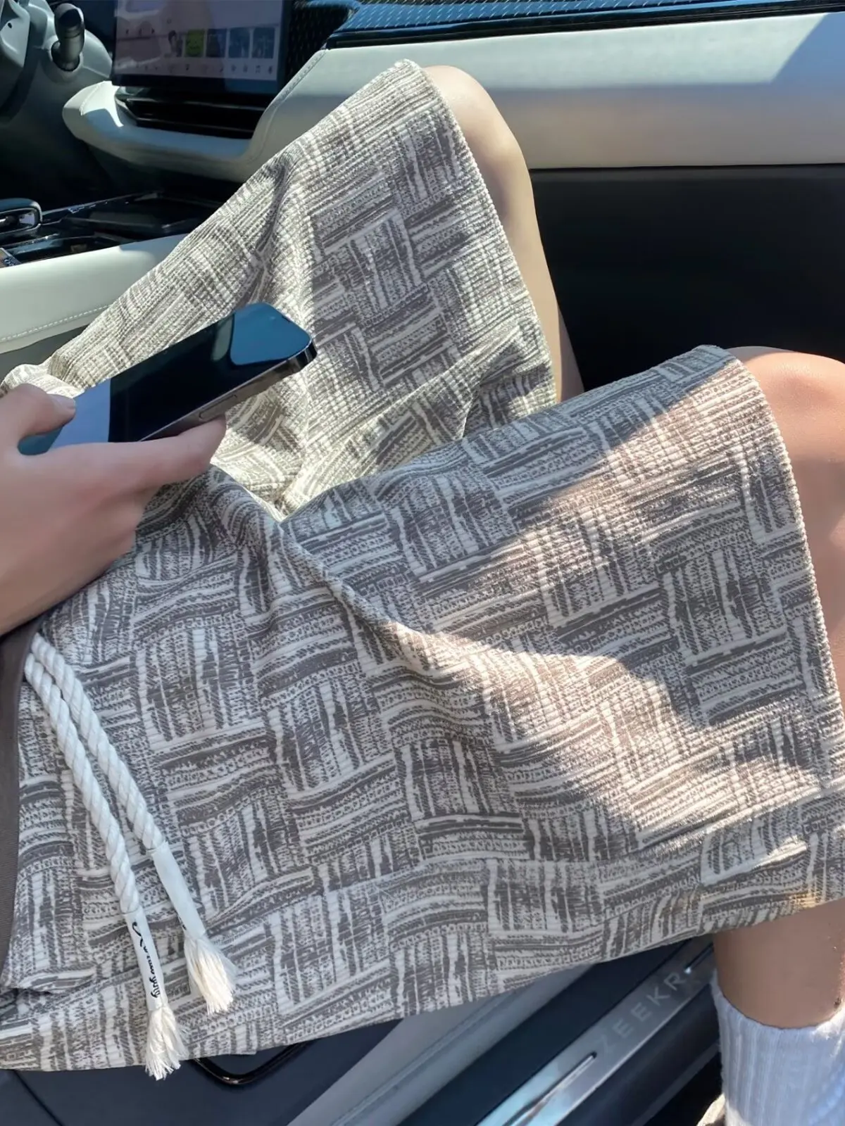 กางเกงขาสั้นลายไท-ได ผู้ชาย ฤดูร้อน 2025 สไตล์อเมริกันใหม่ ลำลอง สปอร์ต ใส่ไปชายหาด ระบายอากาศได้ดี สวมใส่สบาย