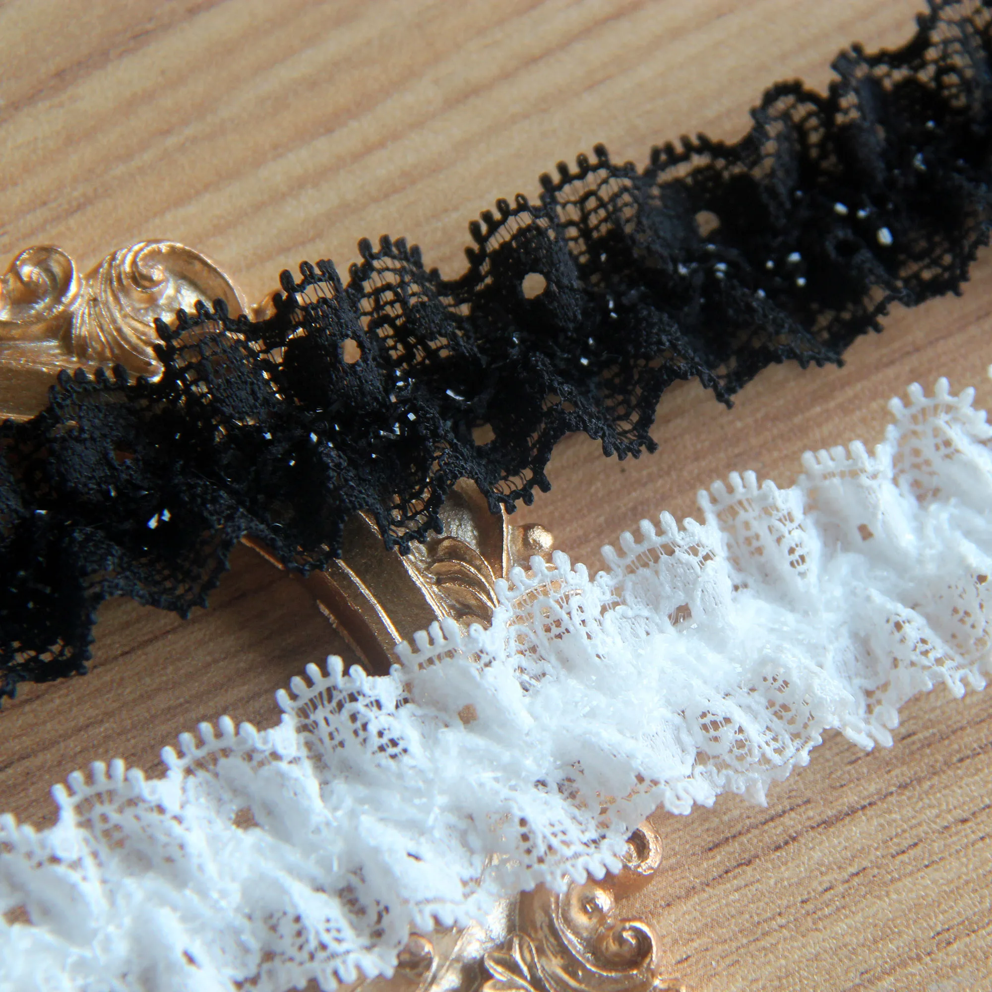 White Black Embroidery Lace Elastic Lace Fluffy Hollowed Out Skirt Edge Decoration DIY Accessories 2cm Wide