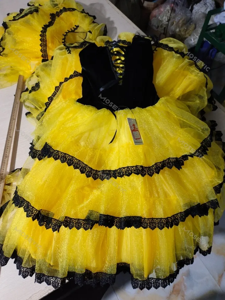 Vestido de Ballet profesional largo, tutú de Ballet para niñas y niños, trajes de bailarina de Giselle rojo, vestido de baile español para mujeres adultas