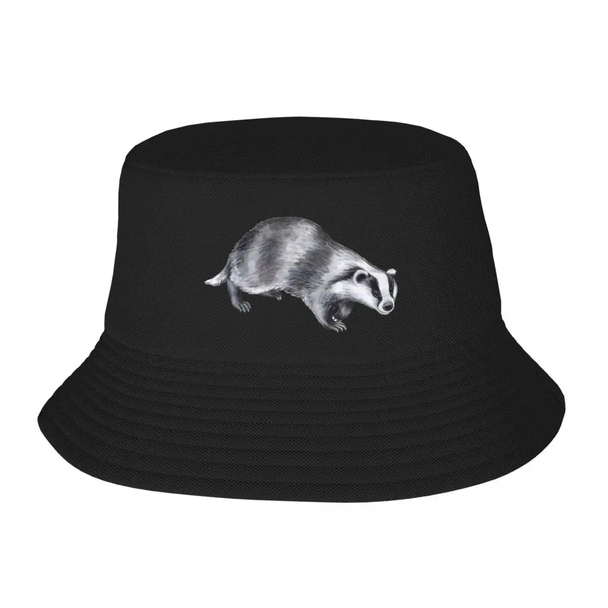 Badger animal watercolor hand drawn Bucket Hat Anime Hat Christmas Hat Sun Hat For Children Thermal Visor Mens Tennis Women's