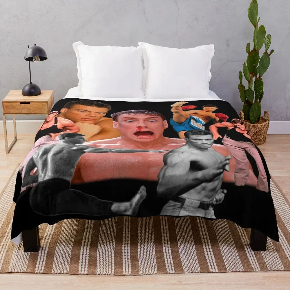 

jean claude van damme classic Throw Blanket Weighted Soft Big Luxury St Beach Blankets