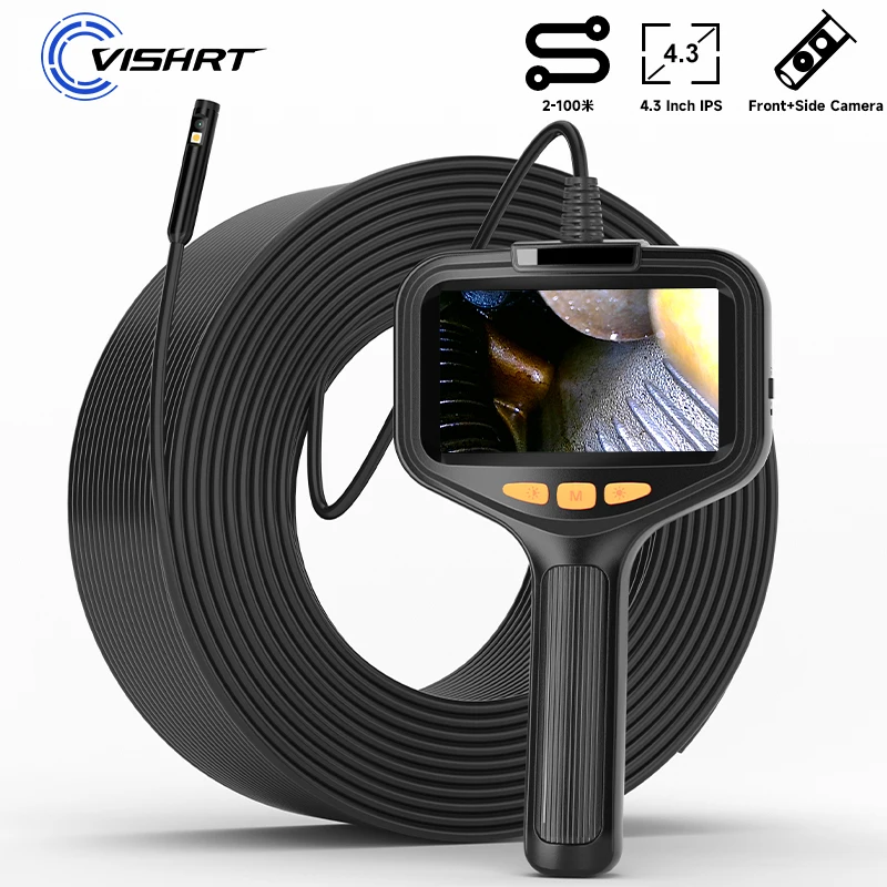 4.3'' Hand-held IPS Screen Endoscope Camera HD1080P Split Design Rigid Cable Replaceable Waterproof Industrial Borescope Camera