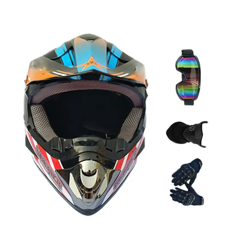 

Motocross Helmets With Goggles Gloves Off-road Professional Cycling Helmets Motorcycle Helmets Dirt Bike Helmets For Children