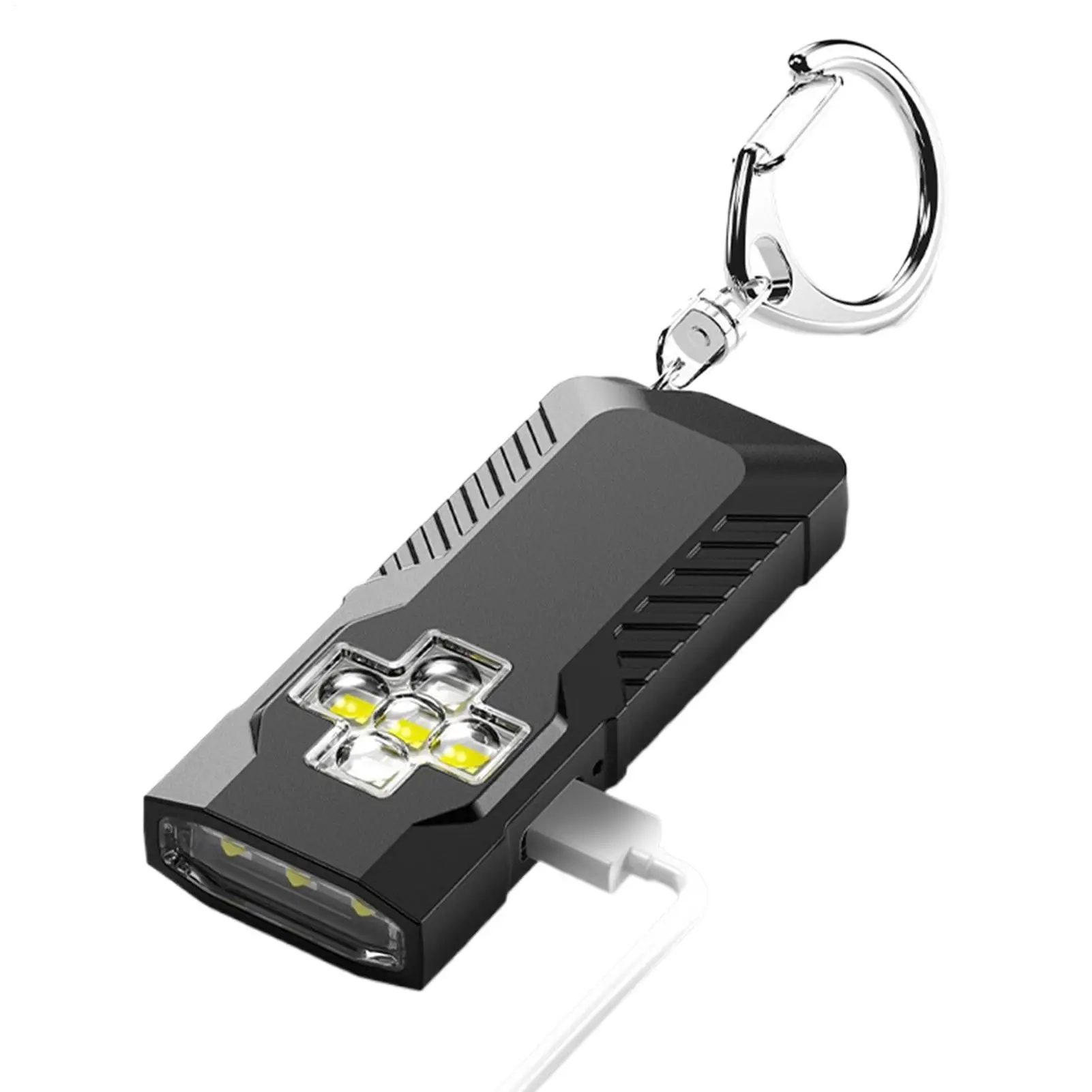 Key Chain Flashlight Small Waterproof Rechargeable Torch Outdoor Pocket Key Ring LED Flashlight For Indoor Fishing Hiking