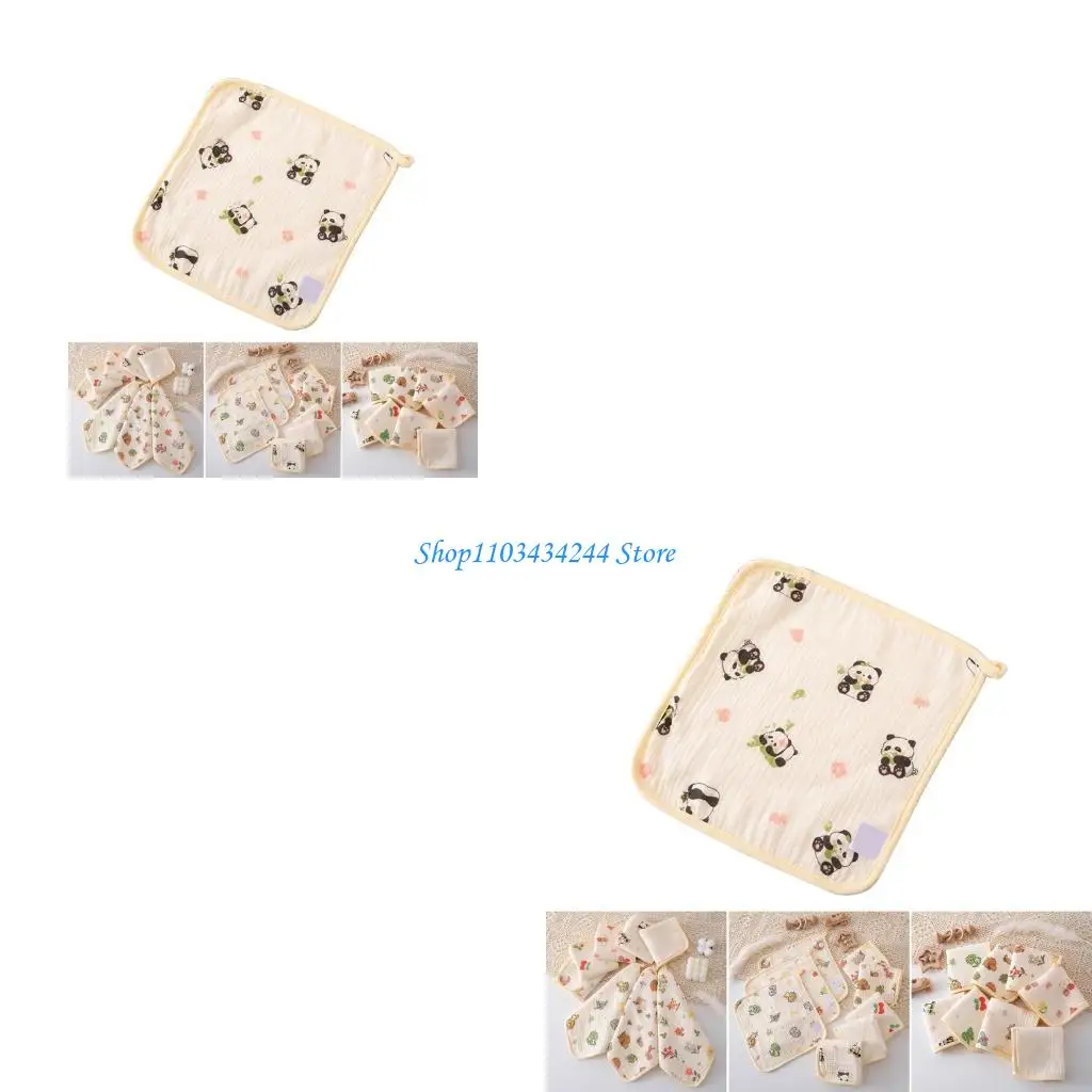 

Детская мочалка с милым принтом, хлопковый нагрудник, впитывающая ткань для чистки лица для малышей, время пускания слюней и еды