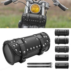 Universal Motorcycle Tool Bag Front Fork Handlebar Saddlebag Roll Barrel Racing Tail Barrel Storage For Harley Chopper Bobber