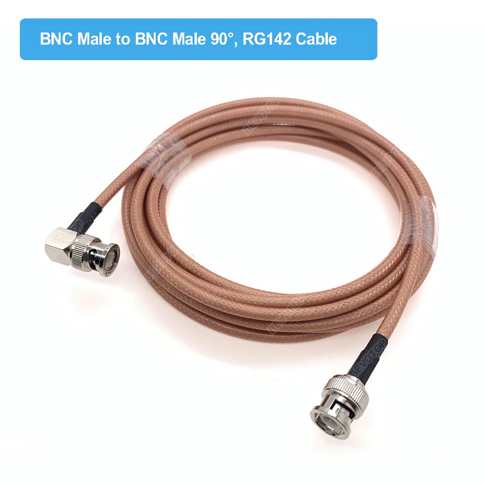 RG142 Cable BNC Male to BNC Male Right Angle 90 Degree Plug High Quality Low Loss RG-142 50 Ohm RF Coaxial Cable Jumper Adapter