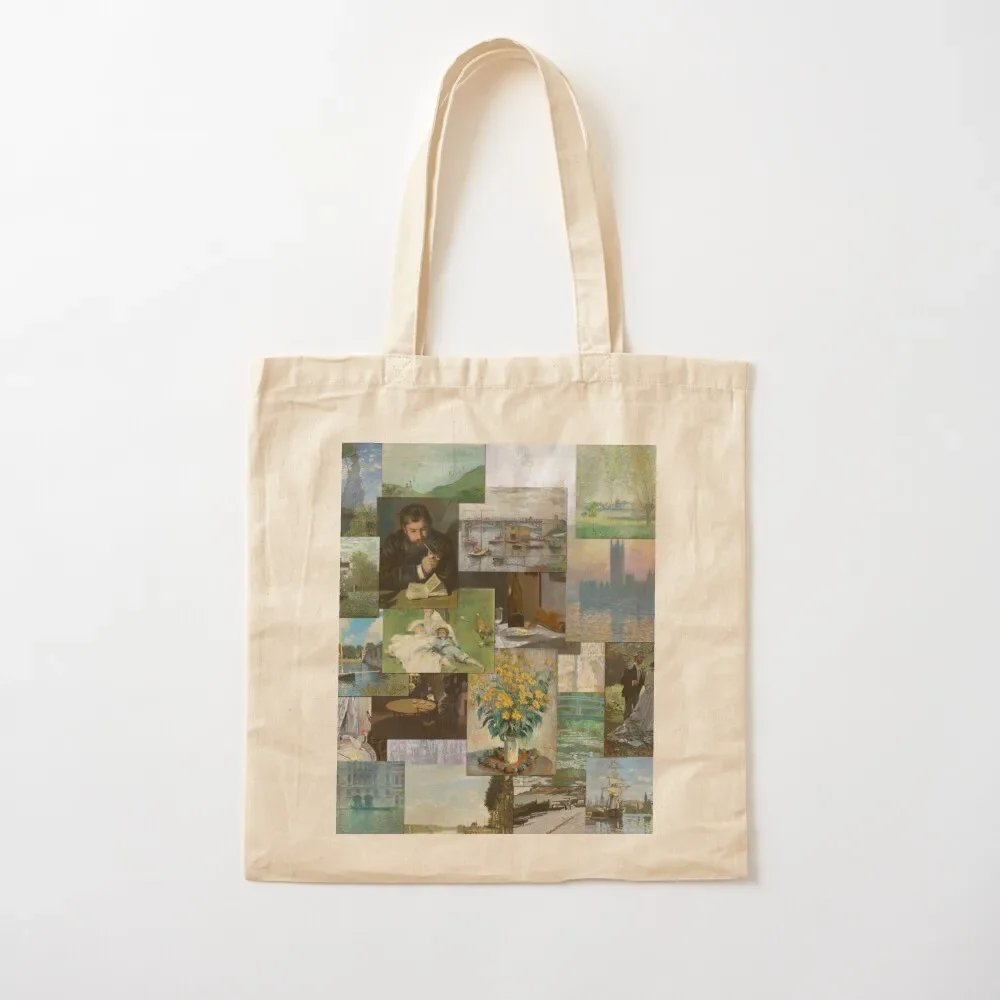 

Artist Claude Monet Million Dollar Painting Collage Quilt Tote Bag shopper bag women Women's bags Cloth bag