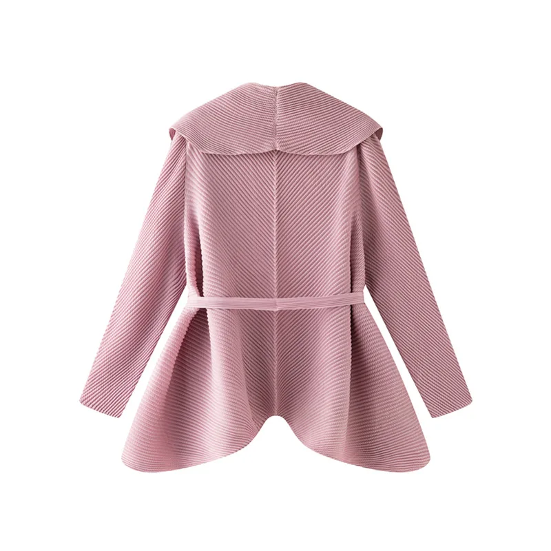 Miyake Pleated Jacket, Niche Pleated Jacket, Autumn and Winter New Style, Casual and Fashionable Temperament Jacket, Lace Up Top