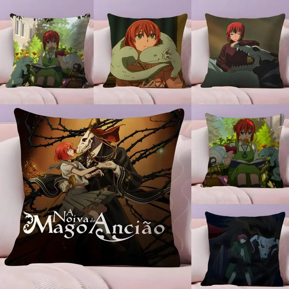 The A-ancient M-magus' Bride Pillow Case Pillow Case Plush Fabric Soft Double Sided Print Home Sofa High Quality Cushion