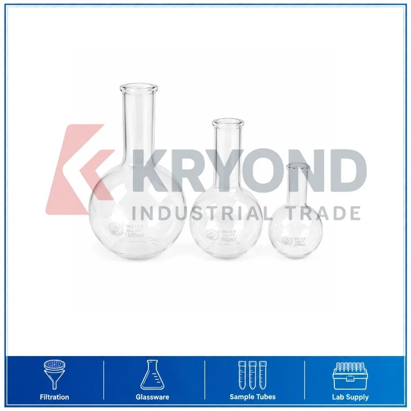 GG17 High Borosilicate Glass Flat Bottom Flask 150mL 250mL 500mL 1000mL Heat Resistant Laboratory Boiling Vessel Research Model