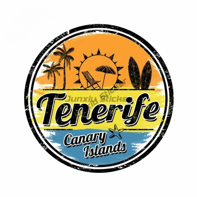 

Classic Design Tenerife Stamp Travel Repair Decals Creative Car Stickers Occlusion Scratch Waterproof For JDM SUV RV
