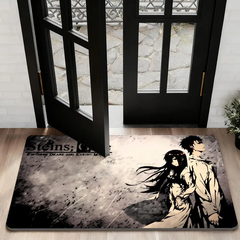 

s-Steins Gates cool anime Floor Mat Diatom Bath Mat Absorbent Quick Dry Non-Slip TPR Backing Soft Plush Draining Rugs