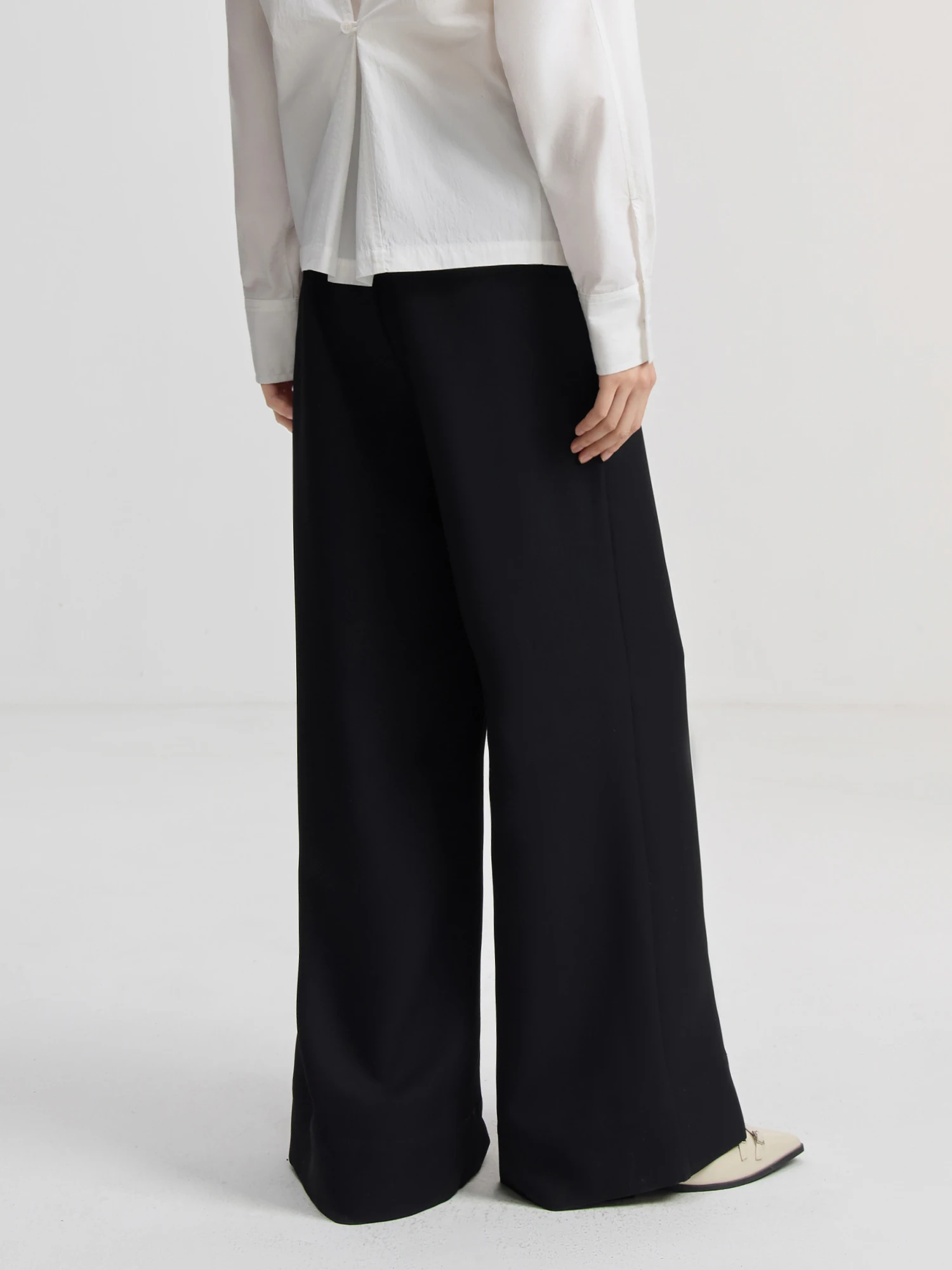 ZIQIAO Petite Casual Versatile Loose Wide Leg Pants for Women 2024 New Pear Shaped Figure, Big Foot Mouth, Floor Length Pants