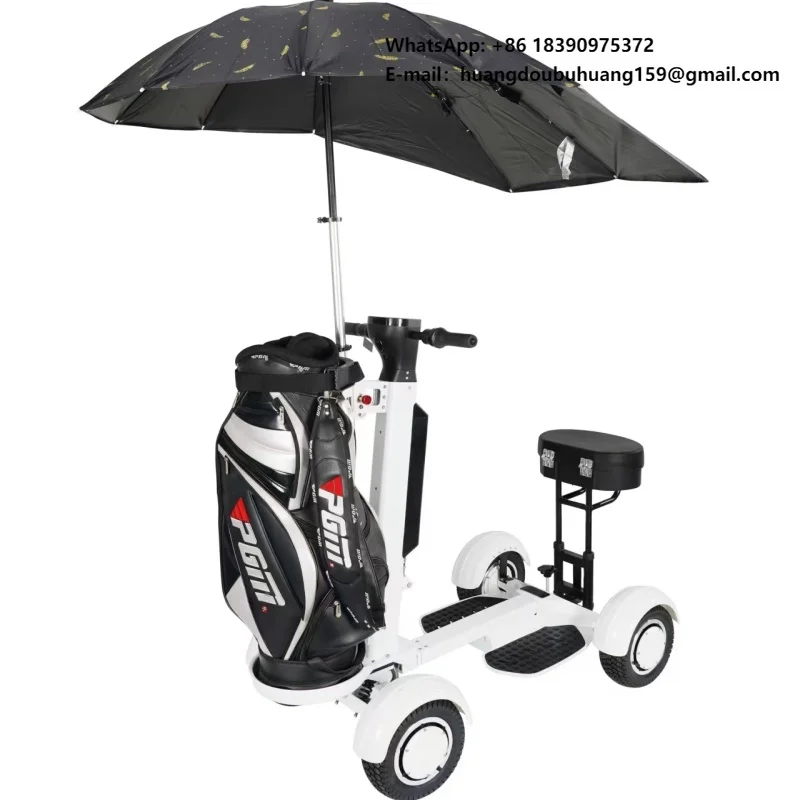 

4-Wheel Aluminum Foldable Electric Golf Cart Mobility Scooter 10.5-inch Tires 2000W Motor White Lithium Battery 150kg Load