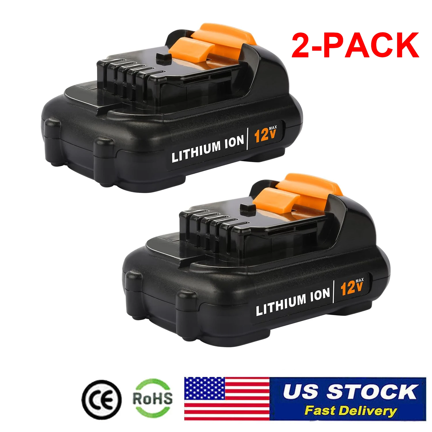 2 Pack 4.0Ah DCB120 Replacement for Dewalt 12V Battery DCB121 DCB122 DCB124 DCB126 DCB127 Battery for Dewalt 12 Volt Max Battery