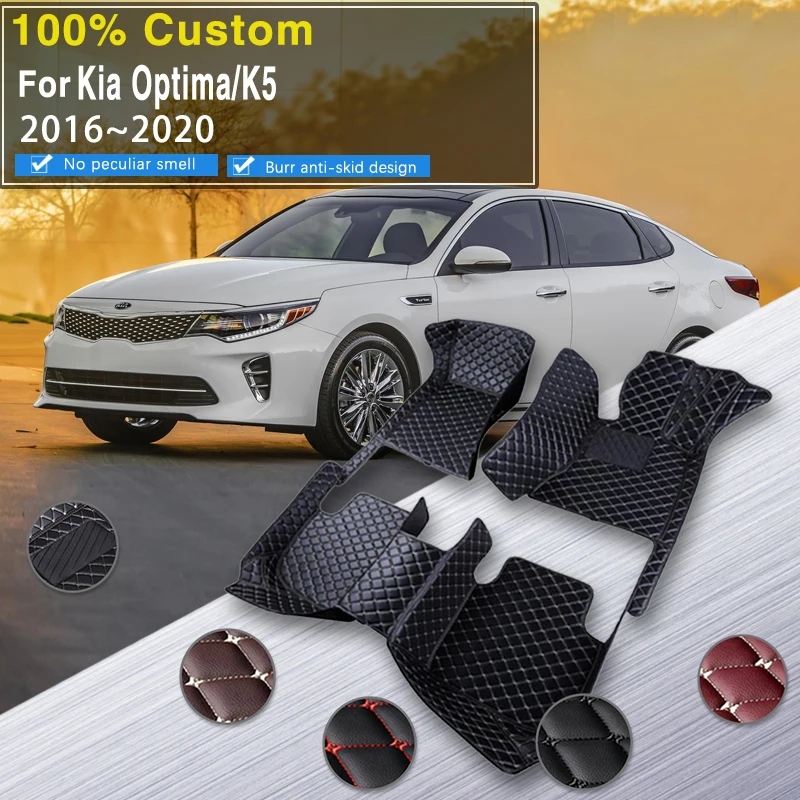 RHD الحصير سيارة لكيا K5 أوبتيما ماجنتيس JF 2016 2017 2018 2019 2020 مكافحة القذرة منصات جلدية سيارة ماتس الطابق صينية الطين