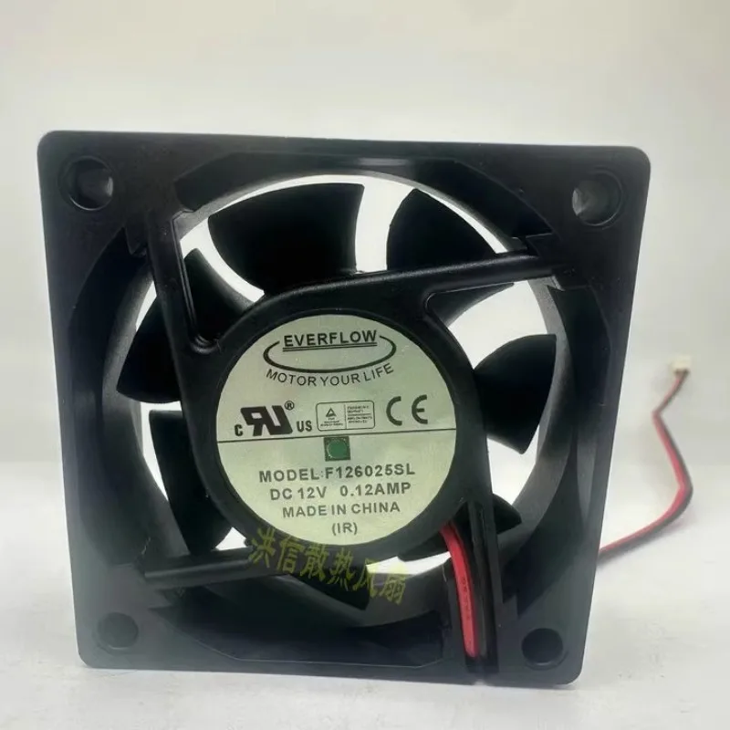 New Cooling Fan for EVERFLOW 6025 F126025SL DC12V 0.12AMP Cooler Fan 60*60*25MM