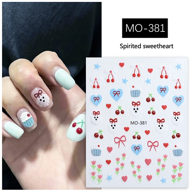 Cute Bow Love Nail Sticker Sweet Nail Styling Stereoscopic Relief For Girl Nail Decal Nail Art Salon Nail Art Enthusiasts